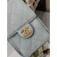 CHANEL 25 mini Handbag in Light Blue Caviar Leather(20*22*12.5cm)