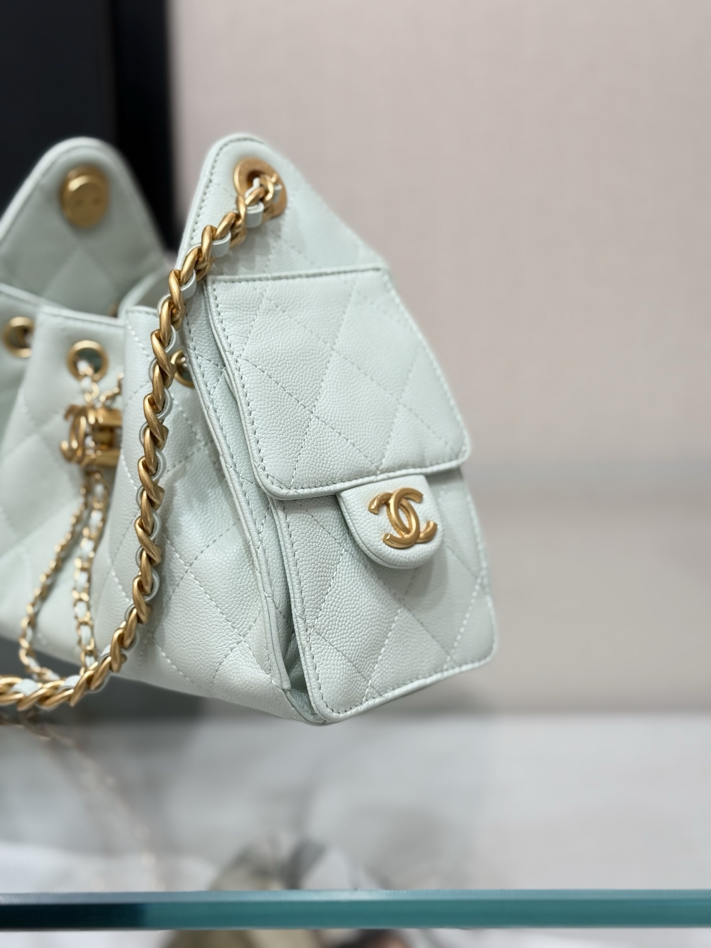 CHANEL 25 mini Handbag in Light Green(20*22*12.5cm)