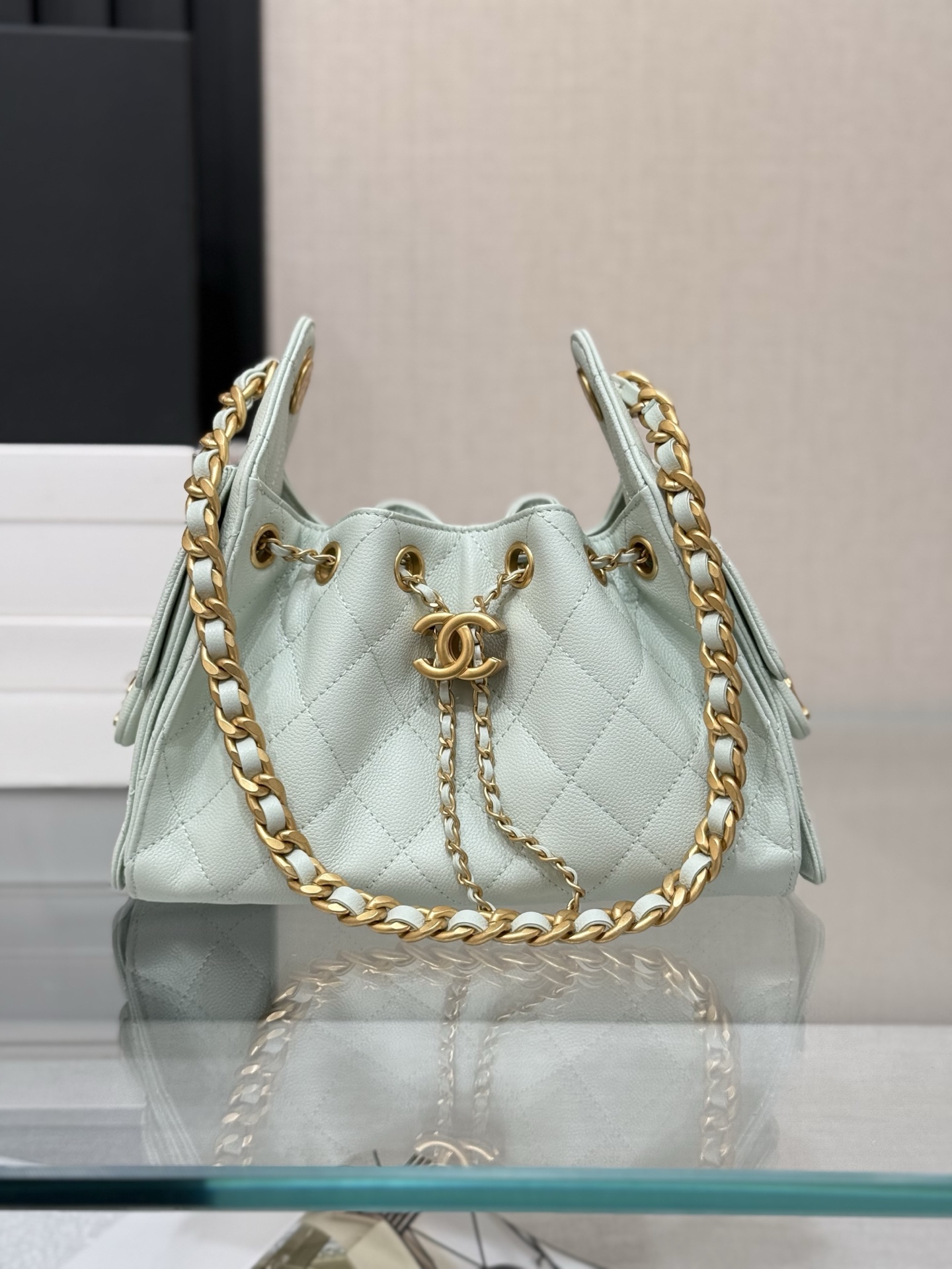 CHANEL 25 mini Handbag in Light Green(20*22*12.5cm)
