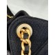 CHANEL 25 mini Handbag in Washed Denim Black(20*22*12.5cm)