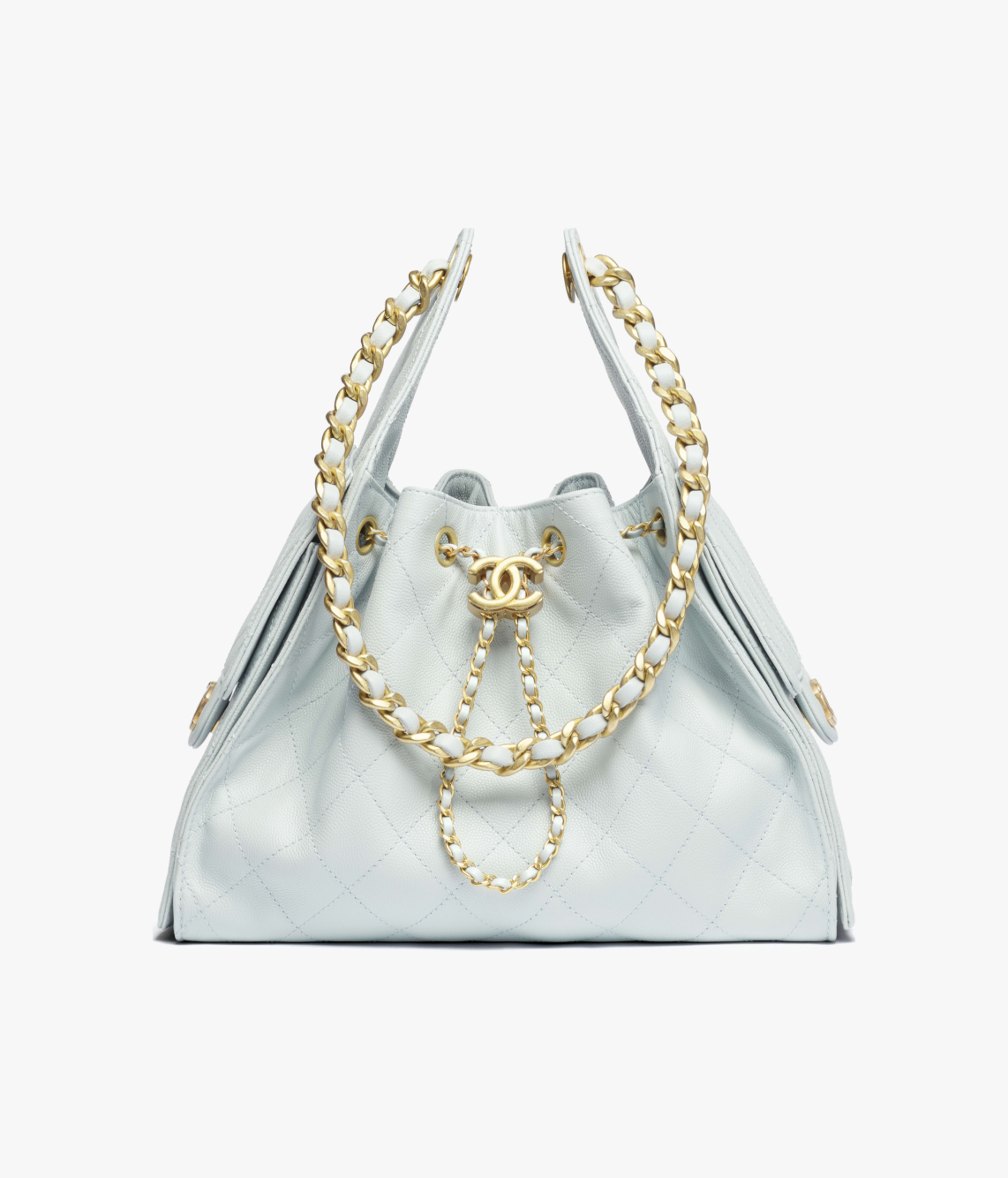 CHANEL 25 Small Handbag in Light Blue Caviar Leather(30*26*14cm)