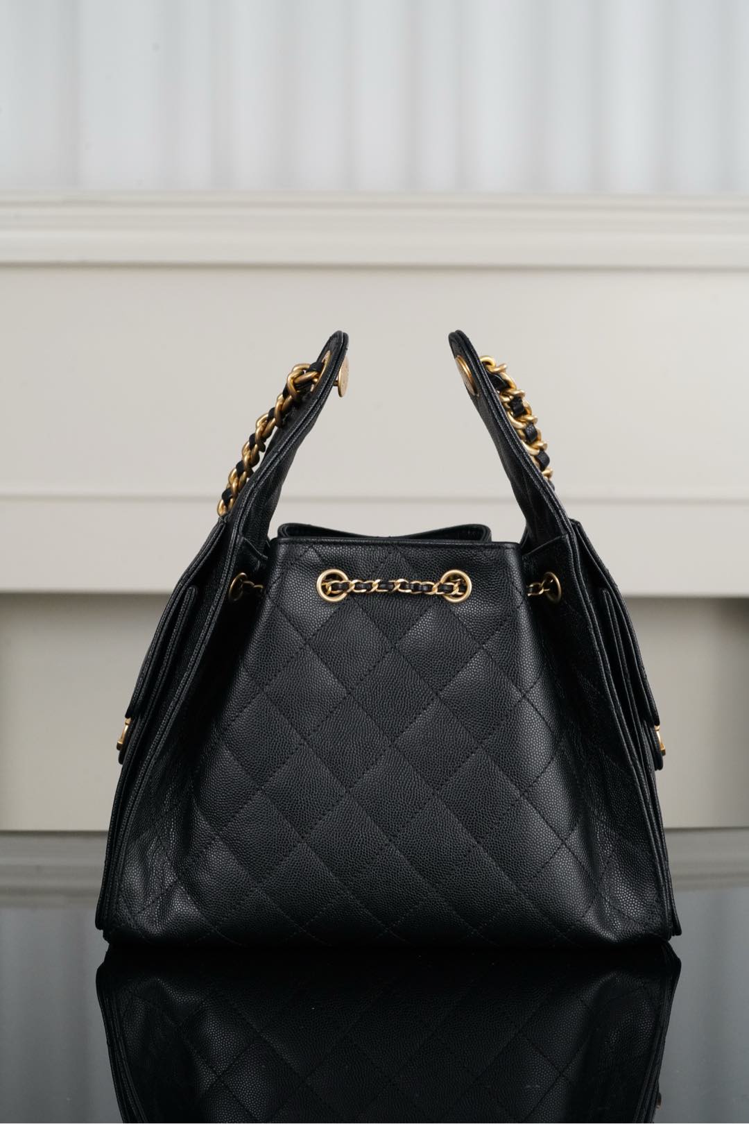 CHANEL 25 Small Handbag in Black Caviar Leather(30*26*14cm)