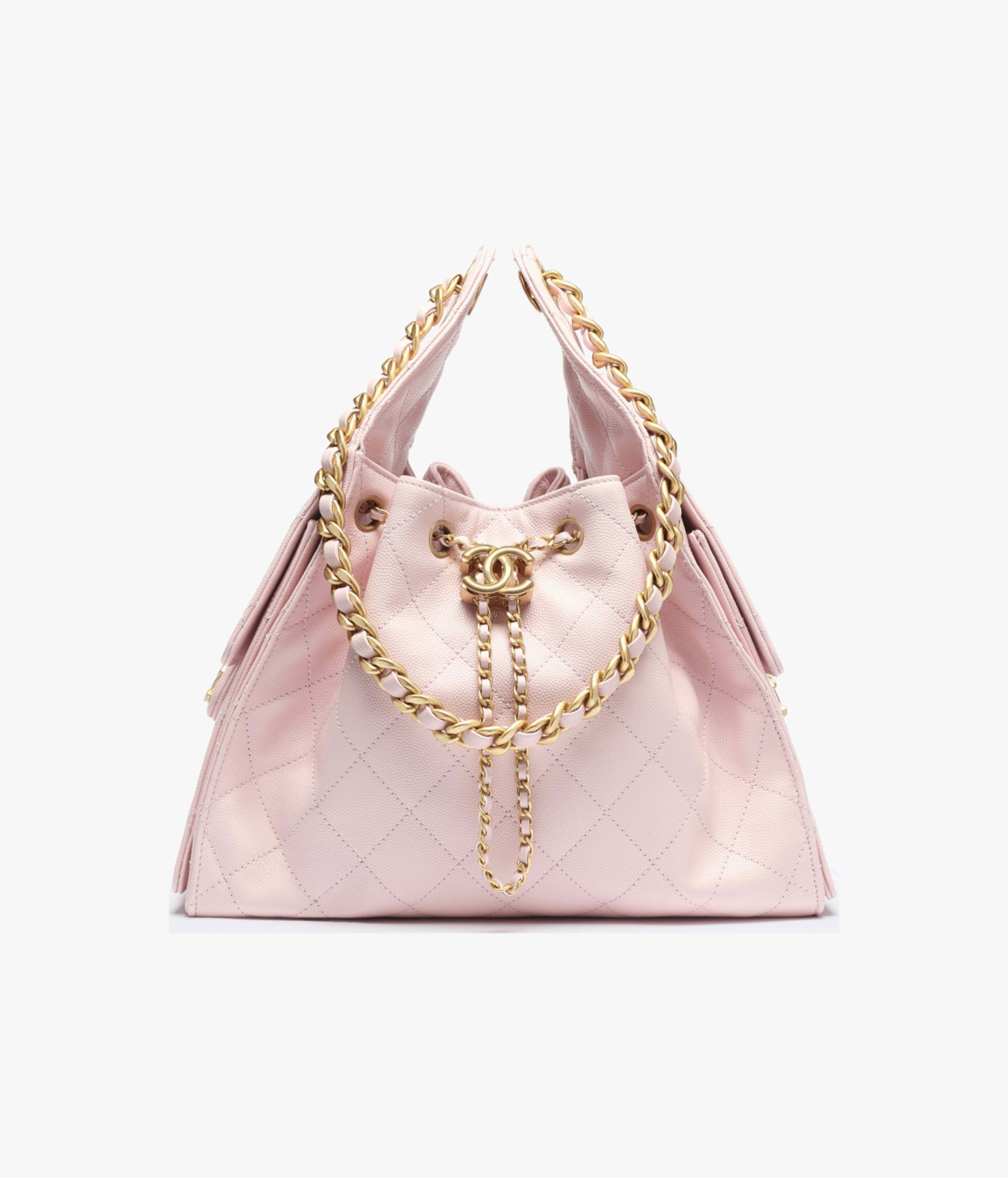 CHANEL 25 Small Handbag in Pink Caviar Leather(30*26*14cm)