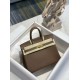 Hermes Birkin 25 Retourne Handmade Bag in Etoupe Togo Leather