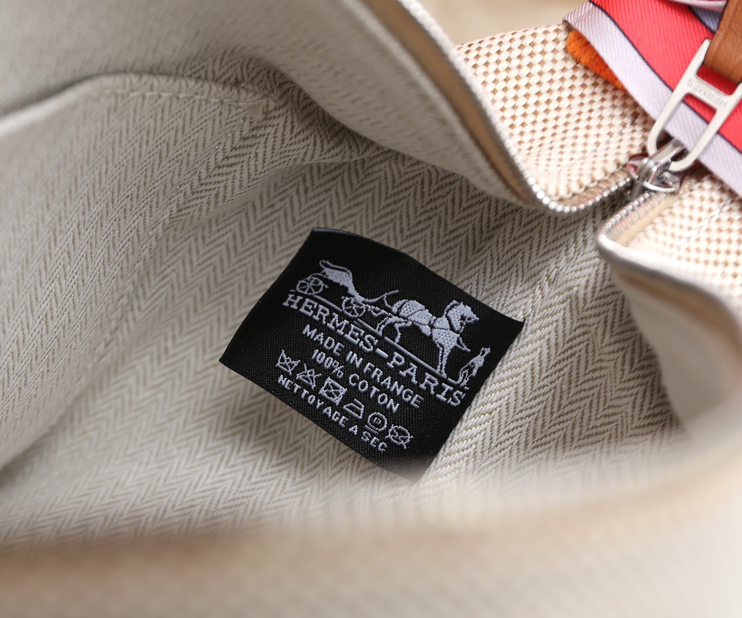 Hermès Natural Orange Canvas Small Bride-A-Brac Pouch 