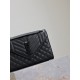 Saint Laurent  Grain De Poudre Textured Mixed Matelasse Triquilt Medium Monogram Monochrome Satchel Black